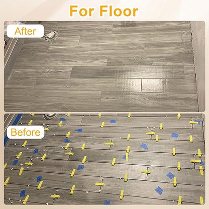Storystore Tile Leveling System Tiles Leveler Spacers - 600-Piece Leveling Spacer Clips Plus 200-Piece Reusable Wedges-1/16 Inch Tile Spacers Lippage Free Tile and Stone Installation for PRO and DIY