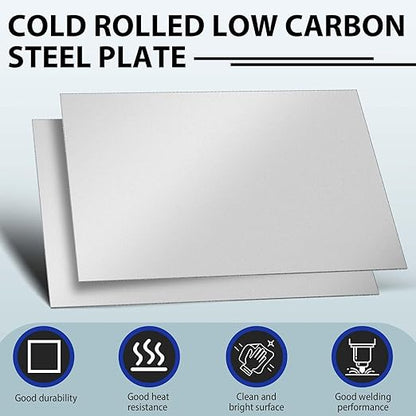 1pcs 16 Gauge 12 x 18 Inch Metal Steel Sheet Steel Plate Mild Carbon Cold Rolled Square Weldable Metal Panels for Outside Industrial DIY Use Projects Weld Accessories