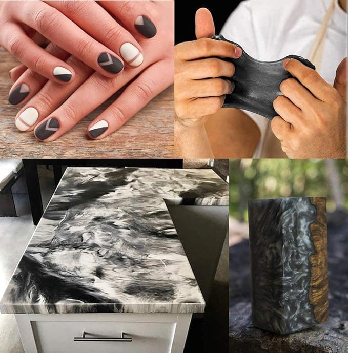 SEISSO Sliver Black Mica Powder for Epoxy Resin 3.5 oz /100g Powdered Pigment for Soap Colorant Bath Bomb Dye, Cosmetic Grade for Lip Gloss, Acrylic Nails Polish, Craft Projects