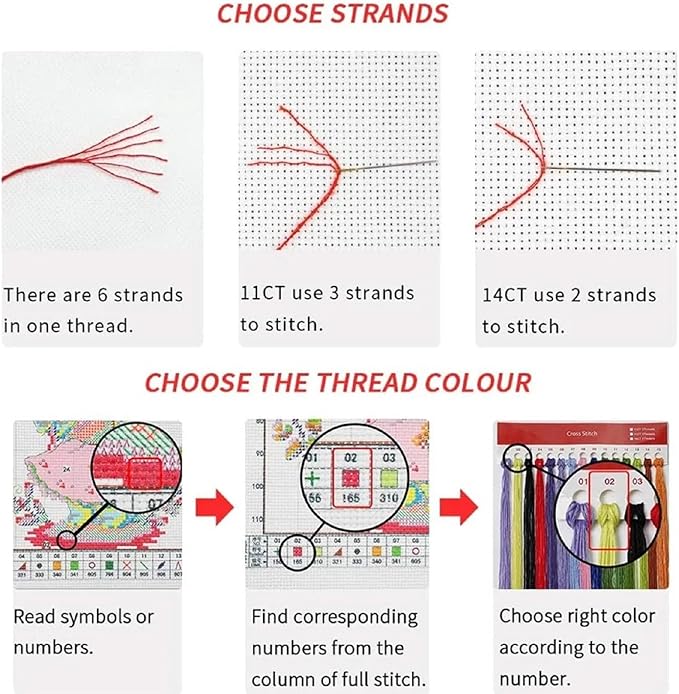 DMCVIVR Stamped Cross Stitch Kits for Adults Beginners Embroidery Kits 11CT Needlepoint Kits Cross Stitch Patterns Embroidery Patterns&Magic Elk 18x18 inch
