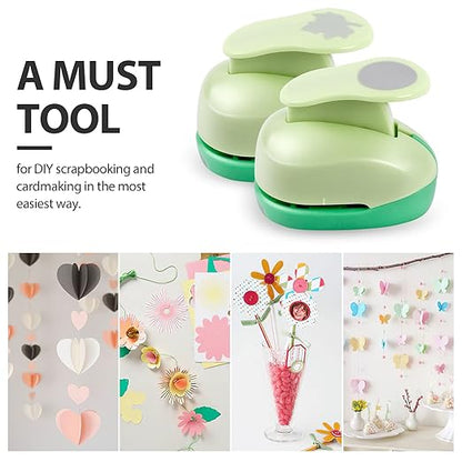 UCEC Paper Punches for Crafting, 1 Inch Craft Puncher, 6 Pcs Hole Punch Shapes Cutters for Paper Craft Heart, Circle, Star, Butterfly, Maple Leaf, Flower Punch Sets for DIY Projects Scrapbook