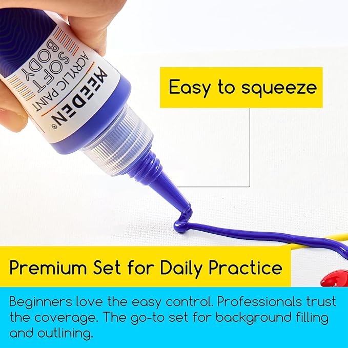 MEEDEN Turquoise Blue Acrylic Paint: Matte Finish 250ml/8.45oz Soft Body Bulk Acrylic Colors in Matte Finish - Fluid Flow Art Paints for Artists Canvas Painting