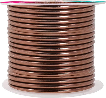 Mandala Crafts 10 Gauge Anodized Aluminum Craft Wire for Jewelry Making - 32 FT Colored Flexible Light Brown Wire - Bendable for Bonsai Armature Crafting Sculpting