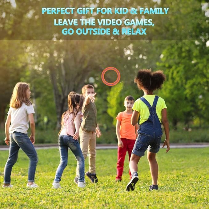 JEEFUD Flying Disc for Kids Adults 11 inch Flying Ring, 3 Pack Beach Backyard Sports Play Soft Discs, Sport Outdoor Toy Gift for 4+ Year Old Boys Girls Family (3PCS (Blue，Pink&Turquoise))