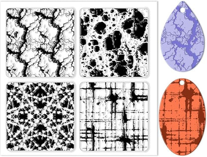 CHGCRAFT Marble Silicone Clay Texture Mat - Square Silicone Texture Stamps for DIY Clay Jewelry & Decorative Card Making