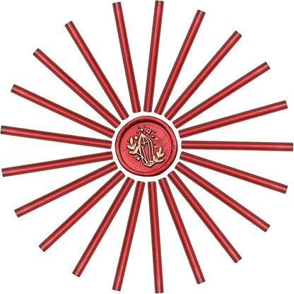 SWANGSA 20 Pieces Glue Gun Sealing Wax Sticks Metallic Red for Wax Seal Stamp, Great for Wedding Invitations, Cards, Envelopes, Wine Packages, Gift Wrapping (Metallic Red)