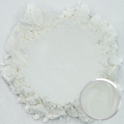 Matio White Mica Powder for Epoxy Resin, 1.8oz/ 50g Pearlescent Effect Mica Powder Natural Color Pigment for Soap Making, Bath Bomb, Candle Dye, Resin Craft, Paint, Nails Art, Jewelry, Slime Pigment