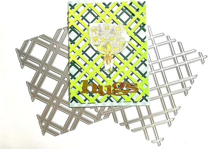 Cutting Dies Metal Stencils Scrapbooking Tools Flowers Lace Frame DIY Embossing Template for Paper Card Making Album Arts Crafts Supplies (Stripes Layer-14.3x11.1cm)