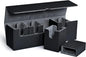 Card Deck Box with Dice Tray for MTG, 5 in 1 Card Deck Case Holds 800+ Unsleeved Cards, Strong Magnet Organizer Compatible with Yugioh TCG Sports Cards (Black)