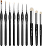 Golden Maple Miniature Paint Brushes Drybrush-10pcs Micro Detail Paint Brush Set, Small Fine Detail Brushes for Acrylic, Watercolors & Paint by Number, Figurine