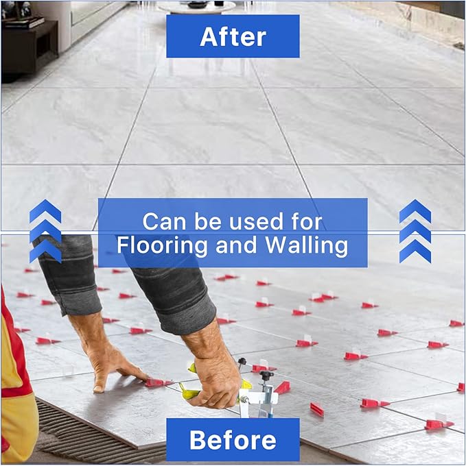 Tile Leveling System Clips Spacers Tile Leveler Clips DIY Tile Leveler Spacers 1000 Pcs 1/32" (1mm) for Professional Ceramic Tile and Stone Installation (1000 1/32")