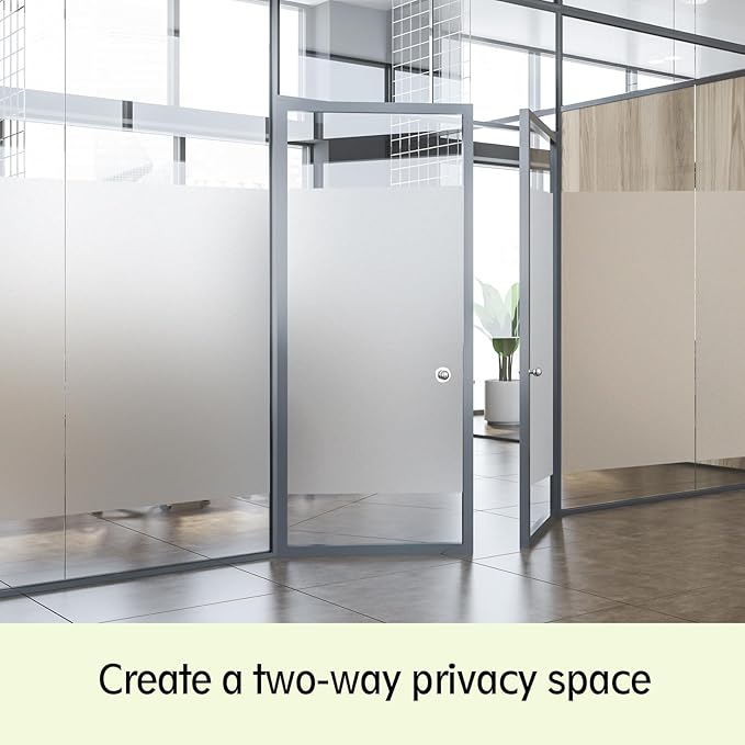 Frosted Glass Window Privacy Film - UV Sun Blocking Heat Control, Static Cling Removable & Reusable for Home, Bathroom, and Office (Frosted 35.4 Inch x 16.4 Feet)