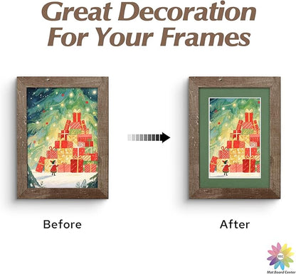 Mat Board Center, 5X7 Mix Color Mats for 4X6 Pictures - Acid Free, 4-Ply Thickness, White Core, Bevel Cut - for Artworks, Photos, Framing - Pack of 12