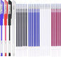 Heat Erasable Fabric Marking Pens with 28 Refills for Tailors Sewing, and Quilting Dressmaking, 4 Colors Heat Erase Pens for Fabrics.