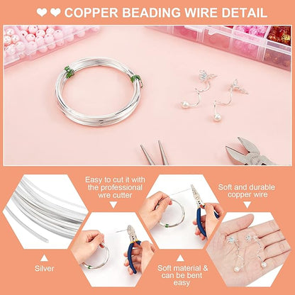 BENECREAT 20 Gauge 16 Feet Brass Square Wire, Silver Brass Wire for Jewelry Beading Craft Work