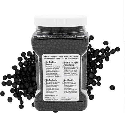 Blended Waxes, Inc. Bottle Sealing Wax Beads, Premium Pastille Wax Seal Beads For Wine, Beer, and Liquor Bottle Closure, Seals Between 25-30 Bottles, 1 lb, Black