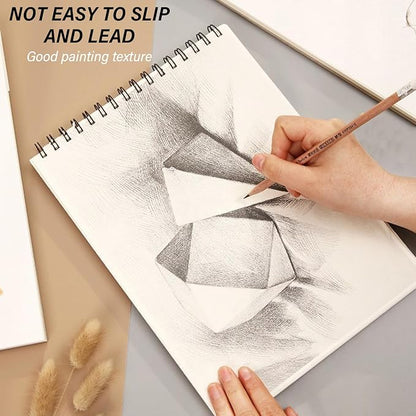 Cabreche Cute Sketchbook Top Spiral Bound Sketch Pad, 9 x 12 inch,100GSM Thick Paper,50 Sheets 100 Pages,Art Sketch Book Artistic Writing Drawing Paper for Girls Women Beginners-Flower Cat