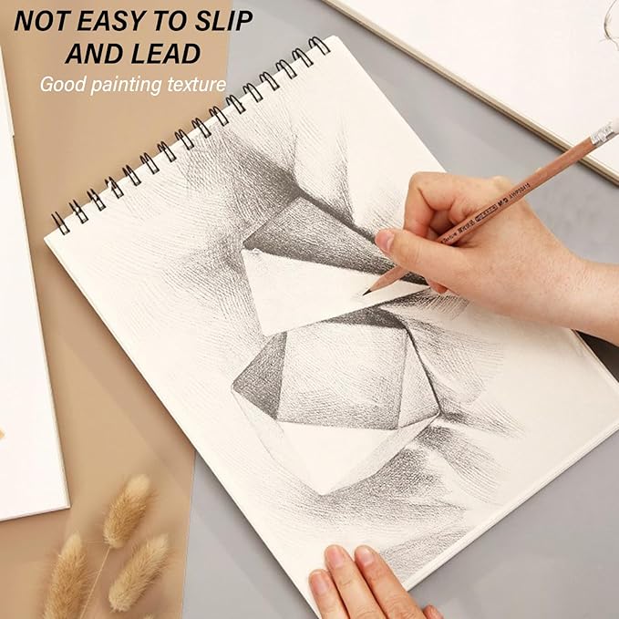 Deokke Sketchbook Top Spiral Bound Sketch Pad, 9 x 12 inch,100GSM Thick Paper,50 Sheets 100 Pages,Art Sketch Book Aesthetic Cute Drawing Writing Paper for Girls Women-Butterfly Flower