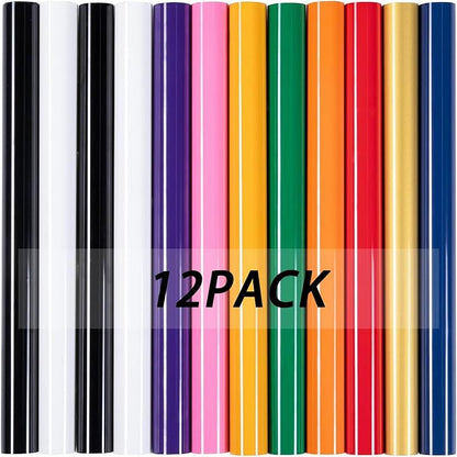 HTVRONT HTV Heat Transfer Vinyl -13 Pack HTV Vinyl, 12" x 10" Iron on Vinyl for T Shirts, 10 Assorted Premium Colors Heat Transfer Vinyl for All Cutting Machines