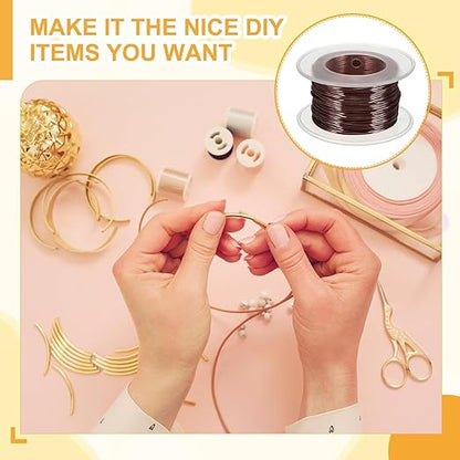 uxcell 20 Gauge / 0.8mm Anodized Aluminum Wire for Jewelry Craft Making, 102 Feet Bendable Flexible Wire for DIY Home Decor Gardening Sculpture, Bronze