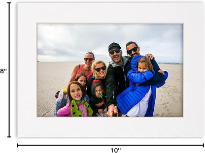Poster Palooza 8x10 Mat Bevel Cut for 5x8 Photos - Acid Free White Precut Matboard - For Pictures, Photos, Framing - 4-ply Thickness