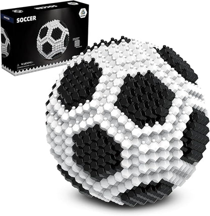 Soccer Building Block Set, Adults challenging STEM Block Decorations, Miniature 3D Educational Toys for Ages 14 15 16 and Above, (437 Pieces)