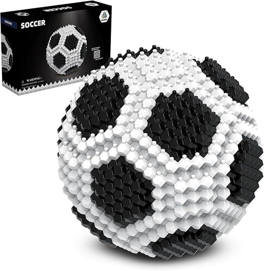 Soccer Building Block Set, Adults challenging STEM Block Decorations, Miniature 3D Educational Toys for Ages 14 15 16 and Above, (437 Pieces)
