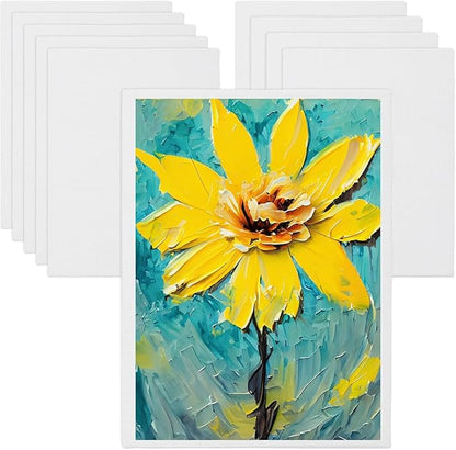 MECCANIXITY Canvas Boards for Painting, 6x8 Cotton Blank Primed Art Canvas Panels Acid-Free for Painting Supplies Oil Acrylic Tempera Watercolor Pouring Paint Artists(White, Pack of 10)