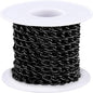 Jishi 16ft Aluminium Curb Chain Roll, Thick Twisted Chain Links, Black Plated Metal Craft Chain Curb Link Chain Spool for Jewelry Making Necklace Bracelet DIY Crafts, Jewelry Making Findings Supplies