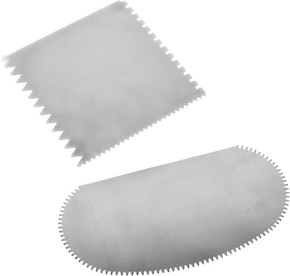 BCP Set of 2 Stainless Steel Serrated Scraper Crafts Tool for Sculpture Ceramic