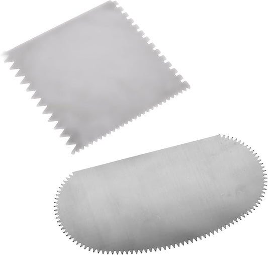 BCP Set of 2 Stainless Steel Serrated Scraper Crafts Tool for Sculpture Ceramic