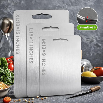 2Pack Titanium Cutting Board, 2025 New Upgrade 100% Pure Titanium Cutting Boards for Kitchen, Hygiene & Durability Non Stick Chopping Board, Double sided Cutting Board, Easy to Clean (13 * 9)
