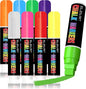 SILENART Jumbo Chalk Markers - 8 Pack Fat Tip, 15mm, Liquid Chalk, Window Markers, Erasable, Washable