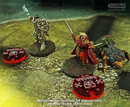 LITKO Wound Dials | Health Tracker | Life Counter | Tabletop Games | Collectible Card Games | Living Card Games | Role Playing Games | LCG | RPG | (Numbered 0-15 (Two Dials))