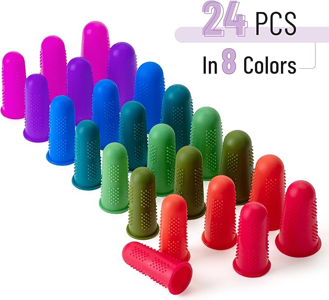 Mr. Pen- Hot Glue Gun Finger Protectors, 24 pcs, Assorted Colors Silicone Finger Protectors, Rubber Fingers Tips, Rubber Finger Covers, Rubber Finger Tips Protector, Finger Grip, Finger Rubber Tips