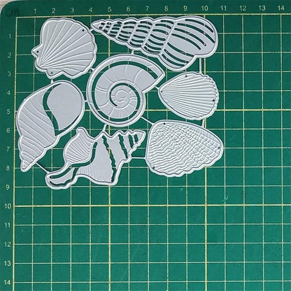 Mvchifay Cutting Dies for Card Making Metal Die-Cuts Scrapbooking Tool Hollow Frame DIY Craft Punch Template Embossing for Paper Album Decor (6-Shell Conch 11.1x9.7cm)
