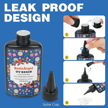 300g UV Resin kit, Crystal Clear Hard, Premixed UV Epoxica Resina Fast Curing Sunlight Activated with Casting Tools for Beginners Jewelry Making, DIY Art Crafts, Coating