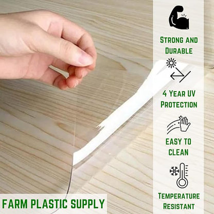 Farm Plastic Supply - Clear Vinyl Sheeting - 15 Mil - (4'6" x 3.5') - Vinyl Plastic Sheeting