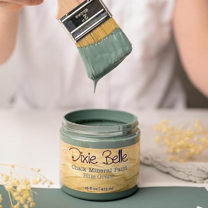 Dixie Belle Paint Company Chalk Finish Furniture Paint – Blue Grass (16oz) – Matte Chic Chalk Mineral DIY Furniture Paint