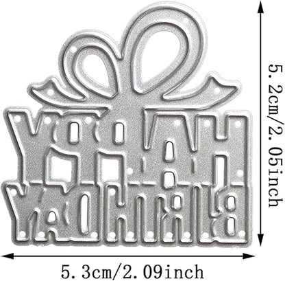 Cutting Dies Metal Stencils Scrapbooking Tools DIY Embossing Template for Paper Card Making Album Arts Crafts Supplies (Happy Birthday-5.3x5.2cm)