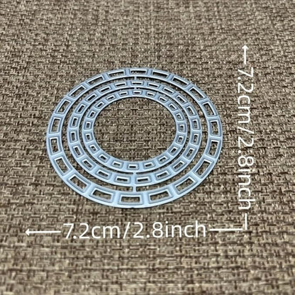 Lapoo Geometric Cutting Die for Scrapbooking - Durable, Cut Stencils for DIY Scrapbook Photo Album Decorative Paper Card, Card Making Supplies (Three Hollowed-Out Rings 2.8 x 2.8 in)