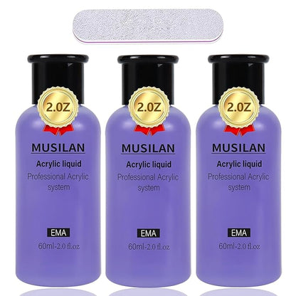 Monomer Acrylic Nail Liquid 6oz for Acrylic Powder - Professional 180ml Monomer Nail Liquid Powder Extension 3D Nail Art - MMA Free,Quick Dry Time,Non-Yellowing