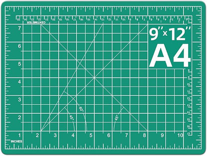 DIYSELF Cutting Mat - 9in12in, A4 Size, Double-Sided, Rotating Mat for Crafts, Sewing, Quilting & More