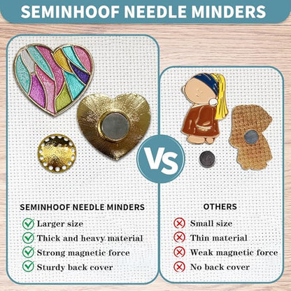 Magnetic Needle Minder Magnet Embroidery Accessories and Supplies Embroidery Needle Holder Cross Stitch Holder Needlework Supplies (Cardinal) (Love)