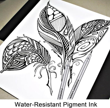 Dyvicl Micro-Pen Fineliner Pens, Black Pigment Liner Multiliner Archival Ink Micro Fine Point Pens for Drawing, Sketching, Journaling, Doodling, 9 Pack