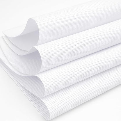 HexaHive Aida Cloth 14 Count Cross Stitch Fabric - 59 by 39 Inch Large Size Water Soluble Cross Stitch Canvas for Home DIY Embroidery Decoration Supplies (14CT, White)