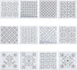 FREEBLOSS Sashiko PET Stencils - Geometric Hand Embroidery Patterns for Drawing and Quilting - 14x14cm Template