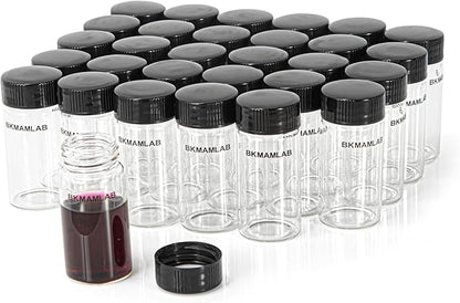 20ml Clear Small Glass Vials 30pcs with Screw Caps(30pcs)