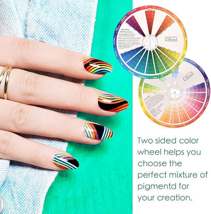 Creative Color Wheel, Paint Mixing Learning Guide Art Class Teaching Tool for Makeup Blending Board Chart Color Mixed Guide Mix Colours (9.25inch)