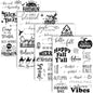 Whaline 4 Sheets Holiday Clear Stamps Fall Halloween Christmas Nativity Scene Greeting Words Silicone Transparent Stamps for DIY Craft Card Making Scrapbooking Embossing Album Decor
